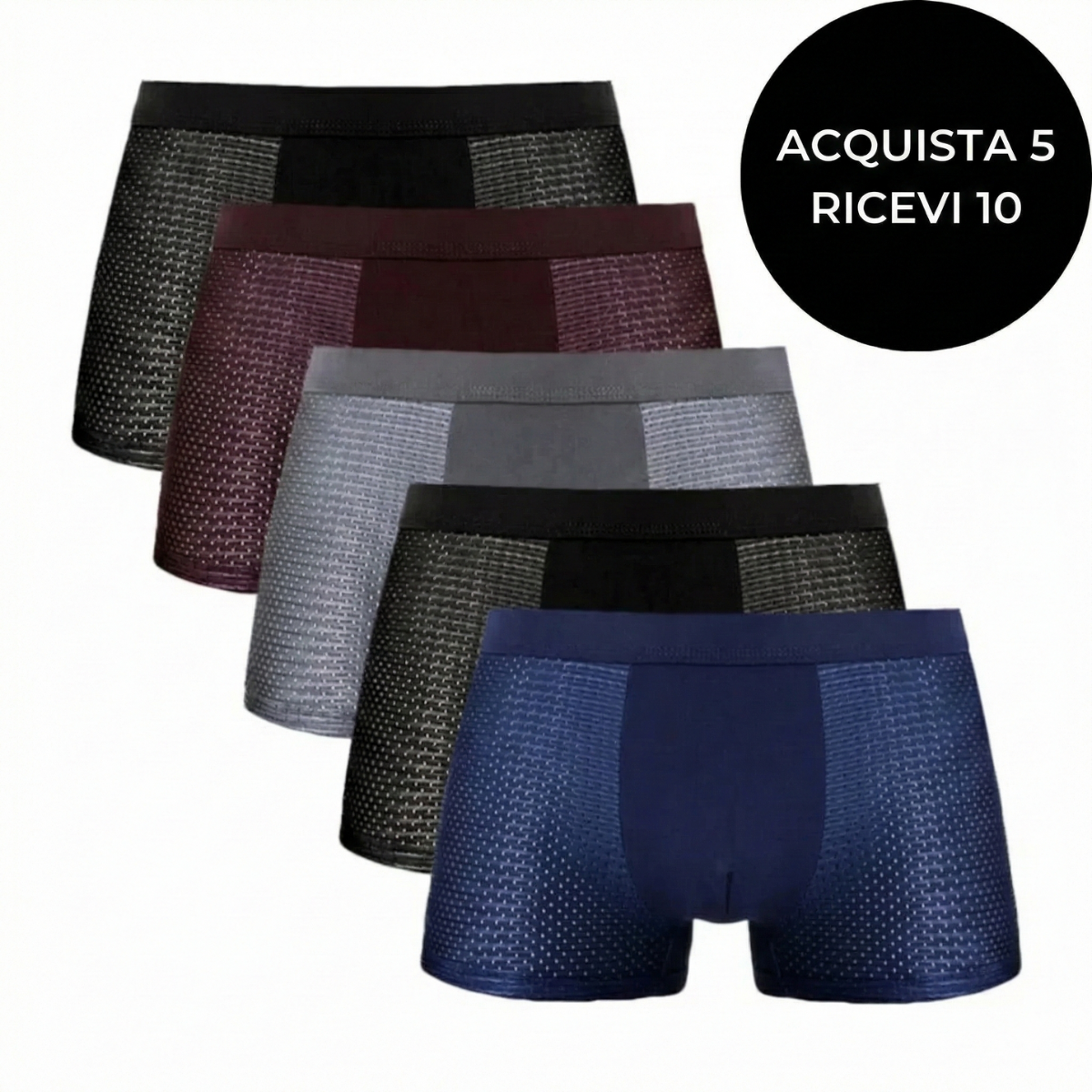 Bella Offerta | Set da 10 boxer in fibra di bambù [Paga 5, ricevi 10]