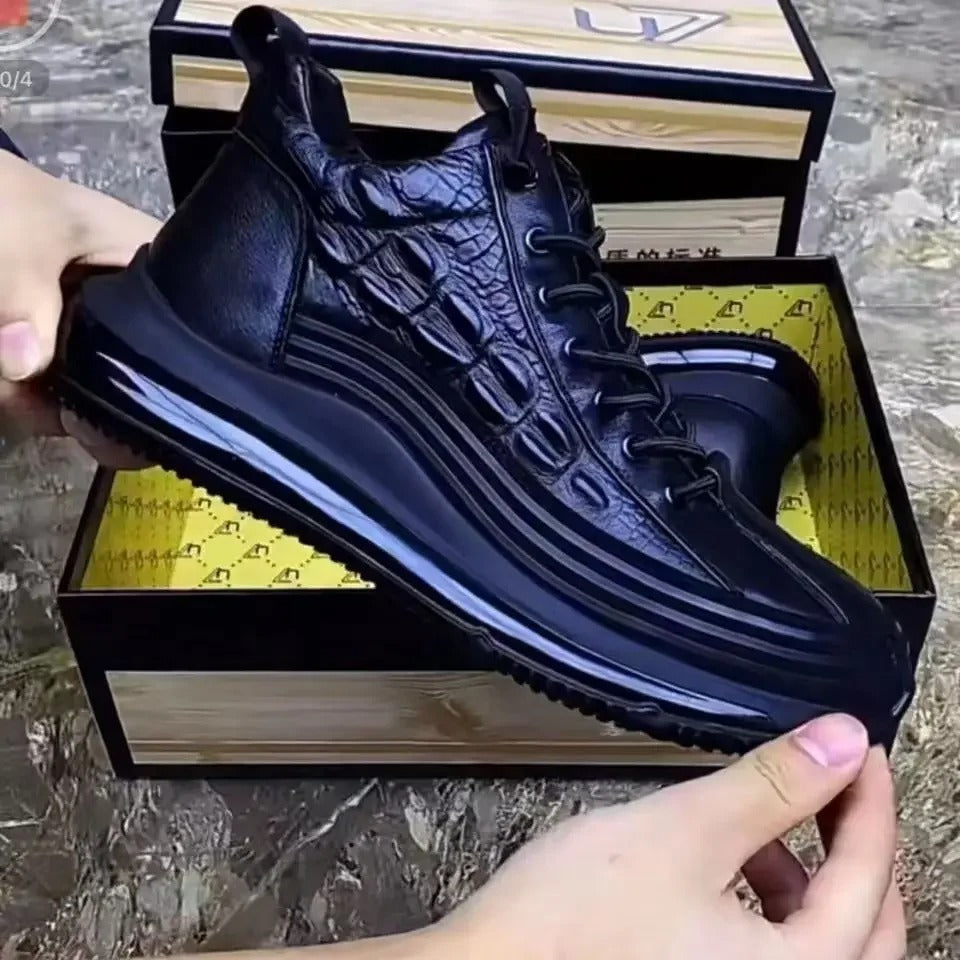 Bella Offerta | Scarpe casual da uomo con stampa coccodrillo e cuscinetto d’aria (stile italiano)